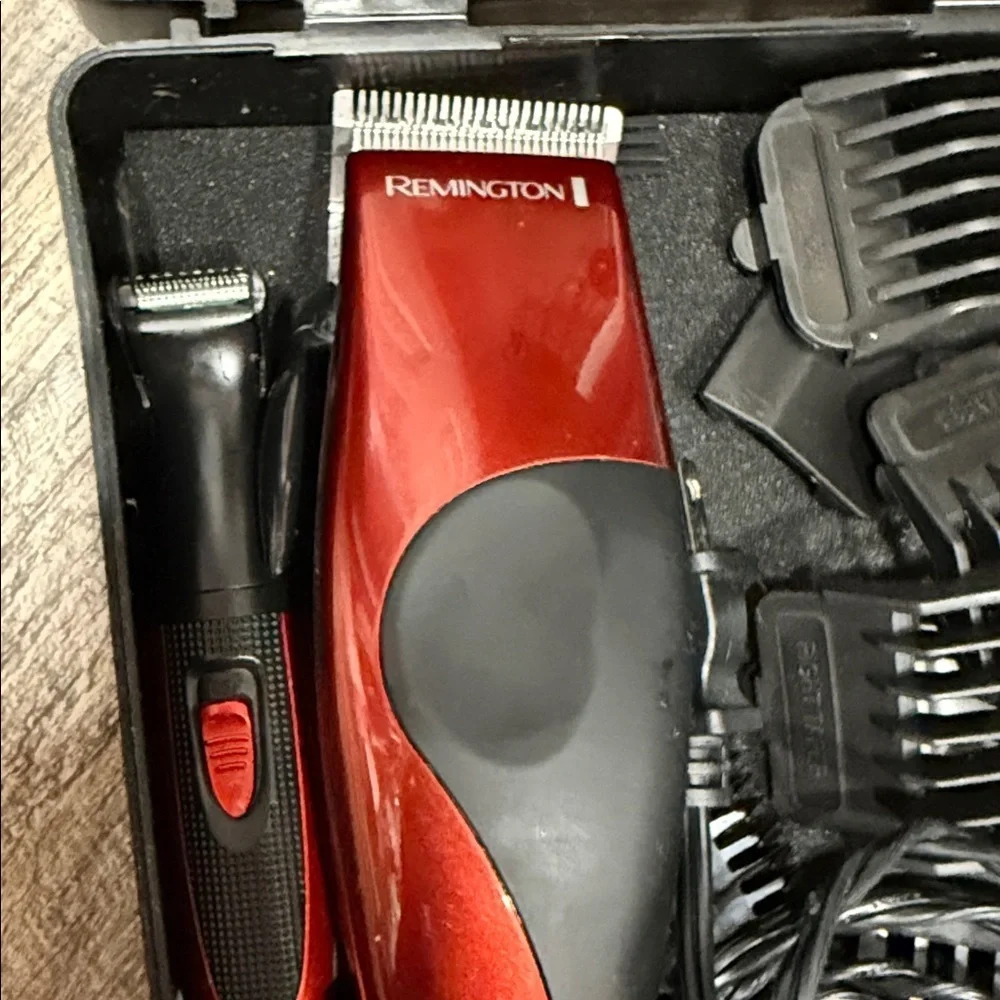 Remington brand haircutting kit, designed for grooming hair and facial hair.